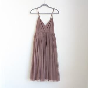 ASOS Pinny Extreme Tulle Mesh A-line Purple Midi Sleeveless Dress, size 6